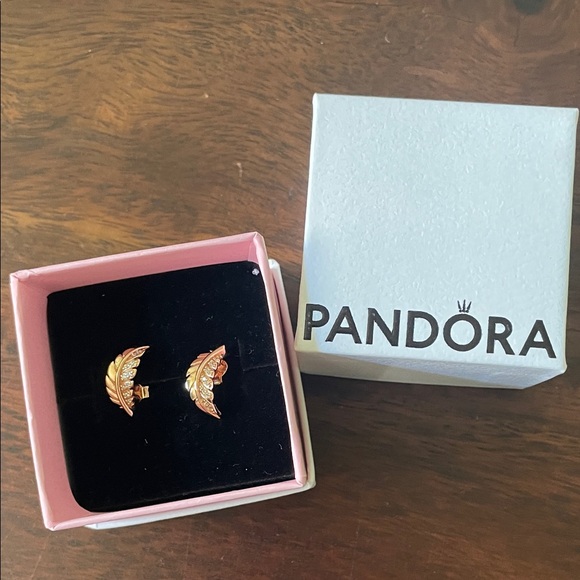 Pandora Jewelry - Pandora Rose Gold and Silver Earrings